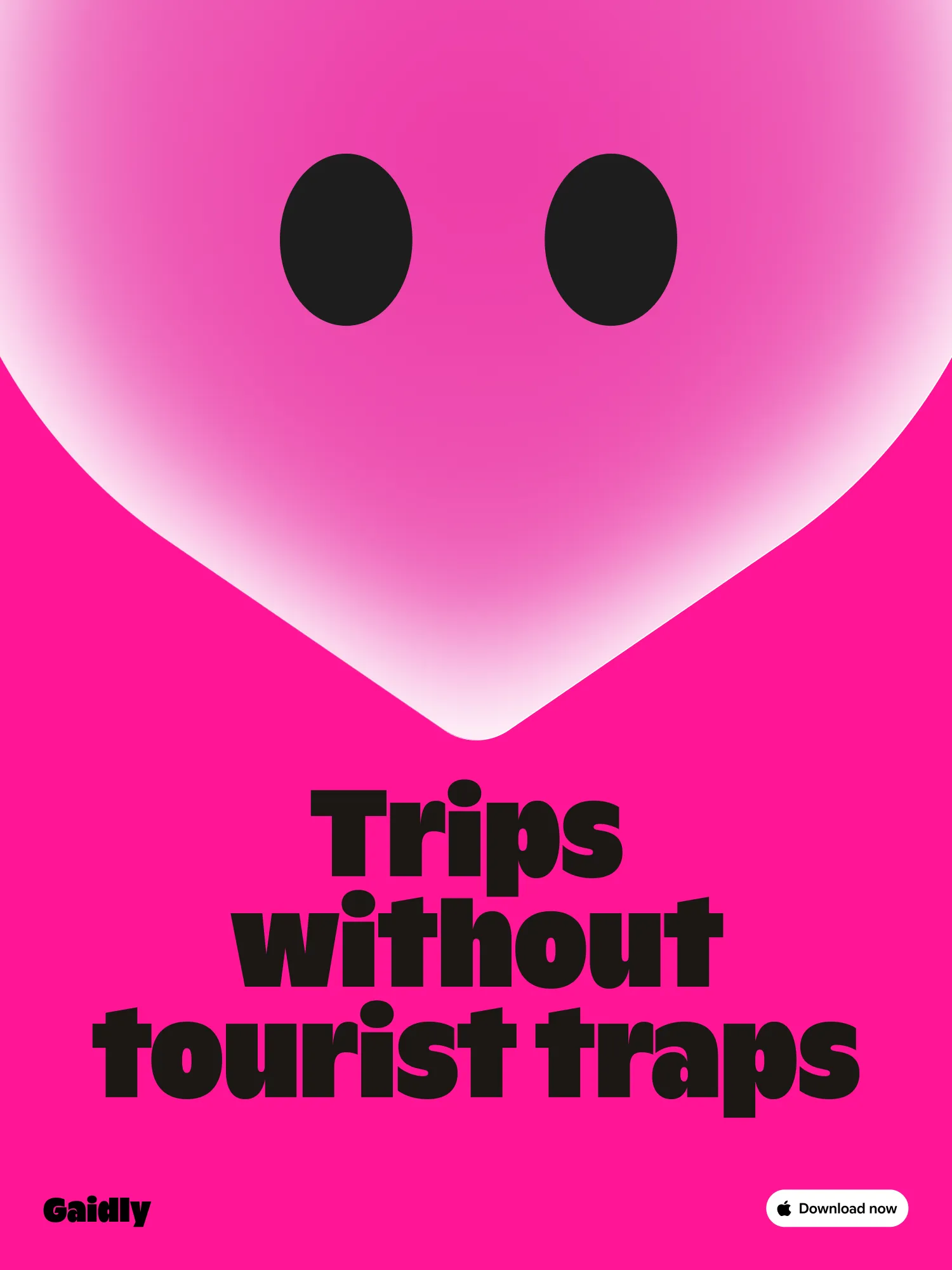 Gaidly poster reading Trips without tourist traps.