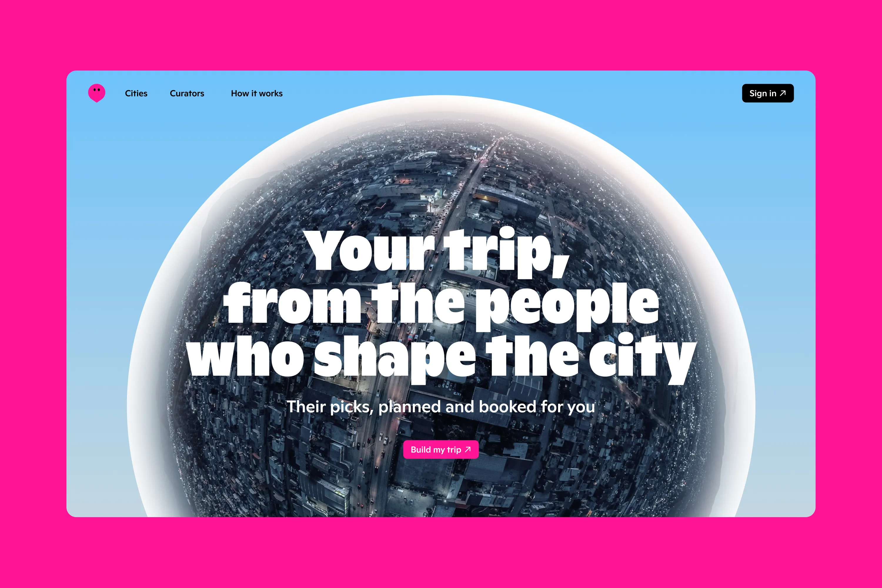 Gaidly website reading Your trip, from the people who shape the city.
