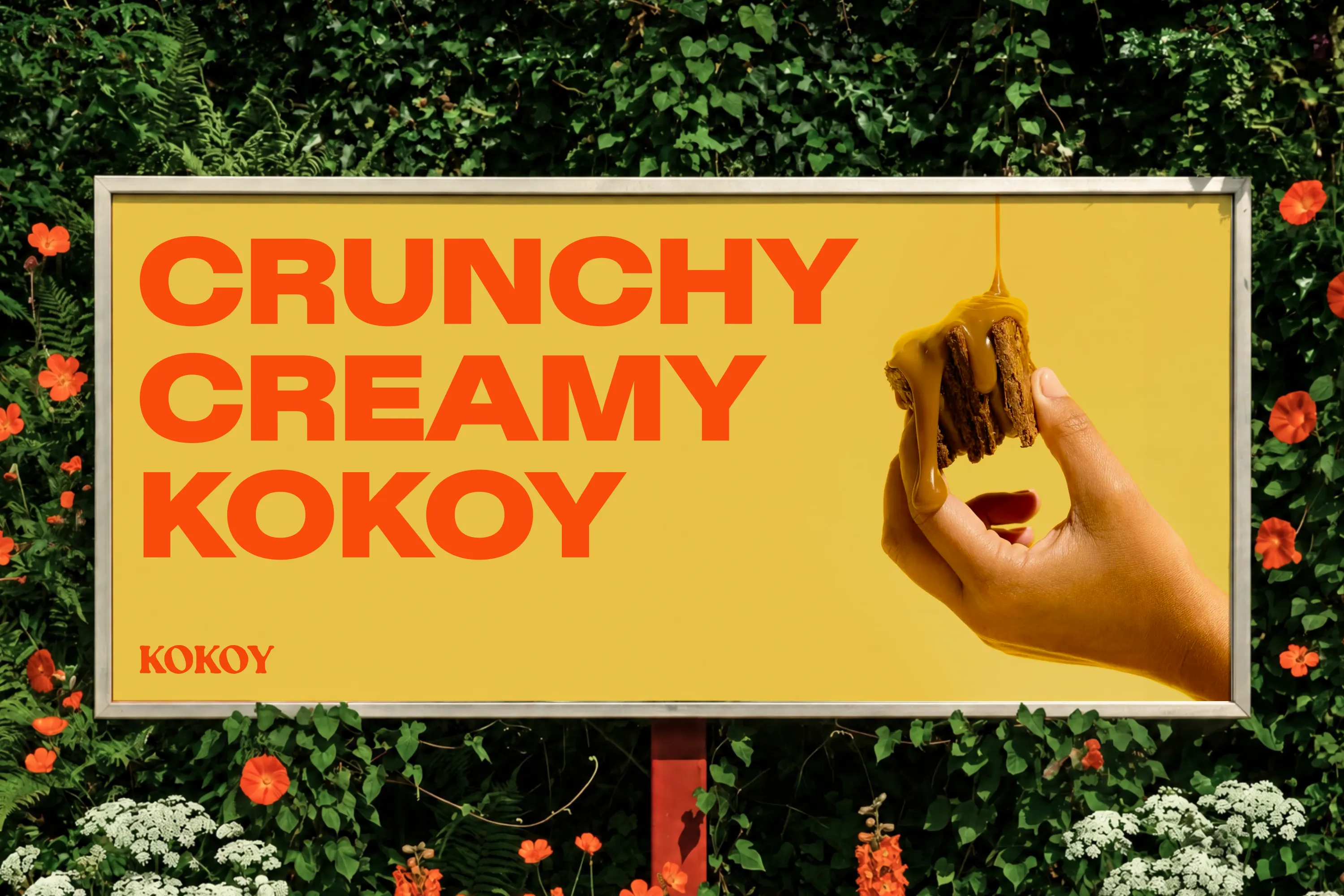 Kokoy billboard reading Crunchy Creamy Kokoy.