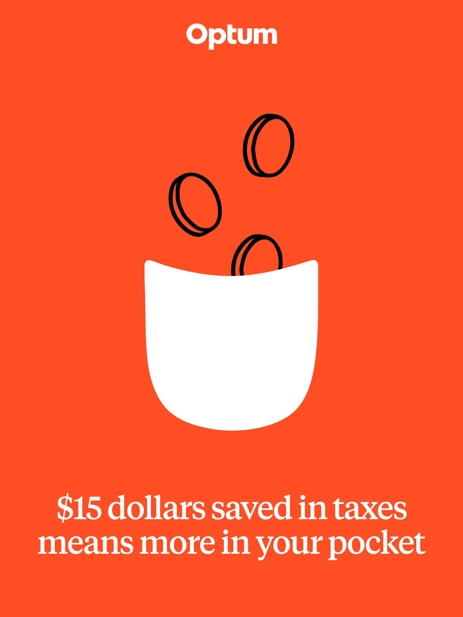 Optum savings illustration showing money returned to your pocket.