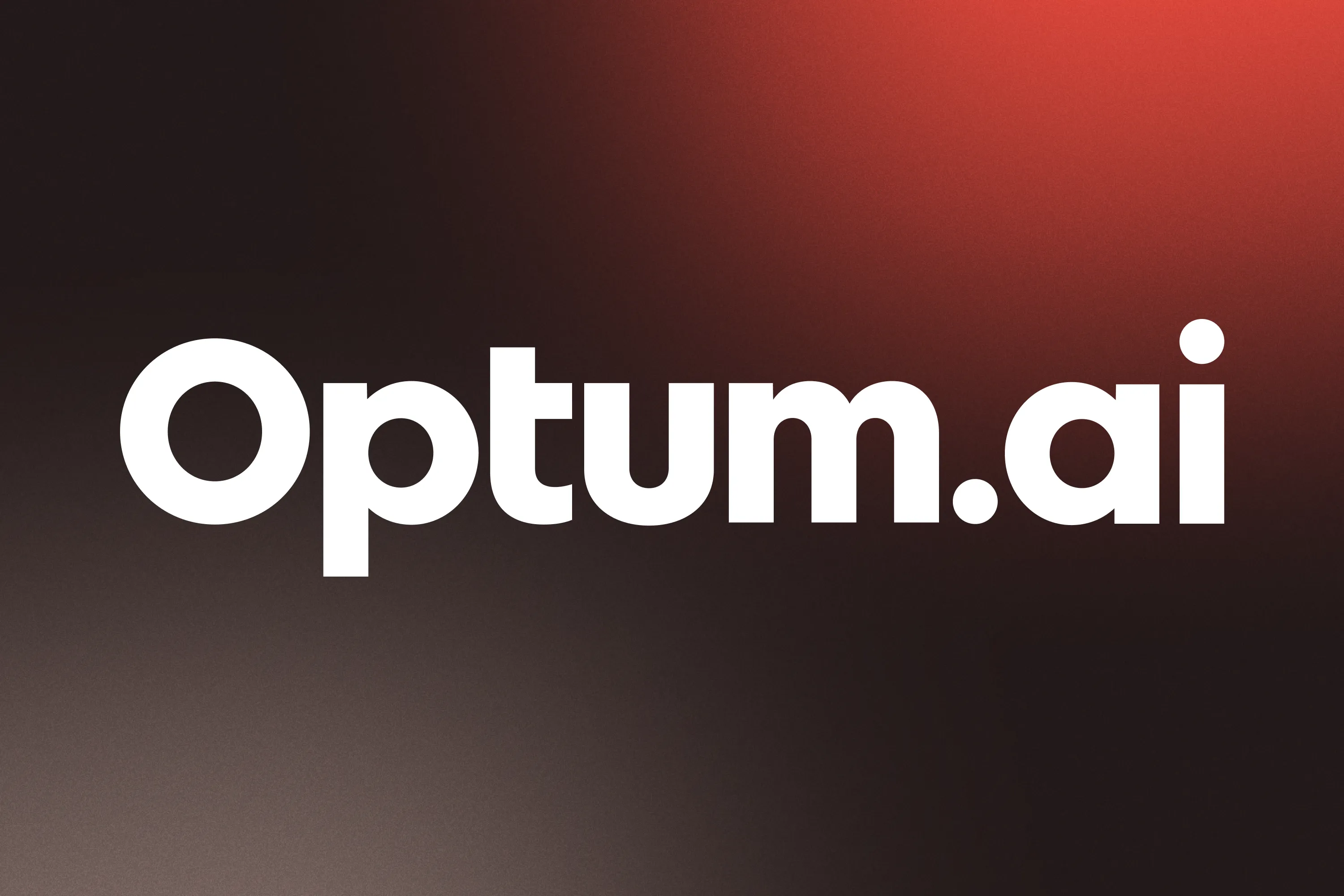 Optum.ai white wordmark on a dark background with an orange glow.