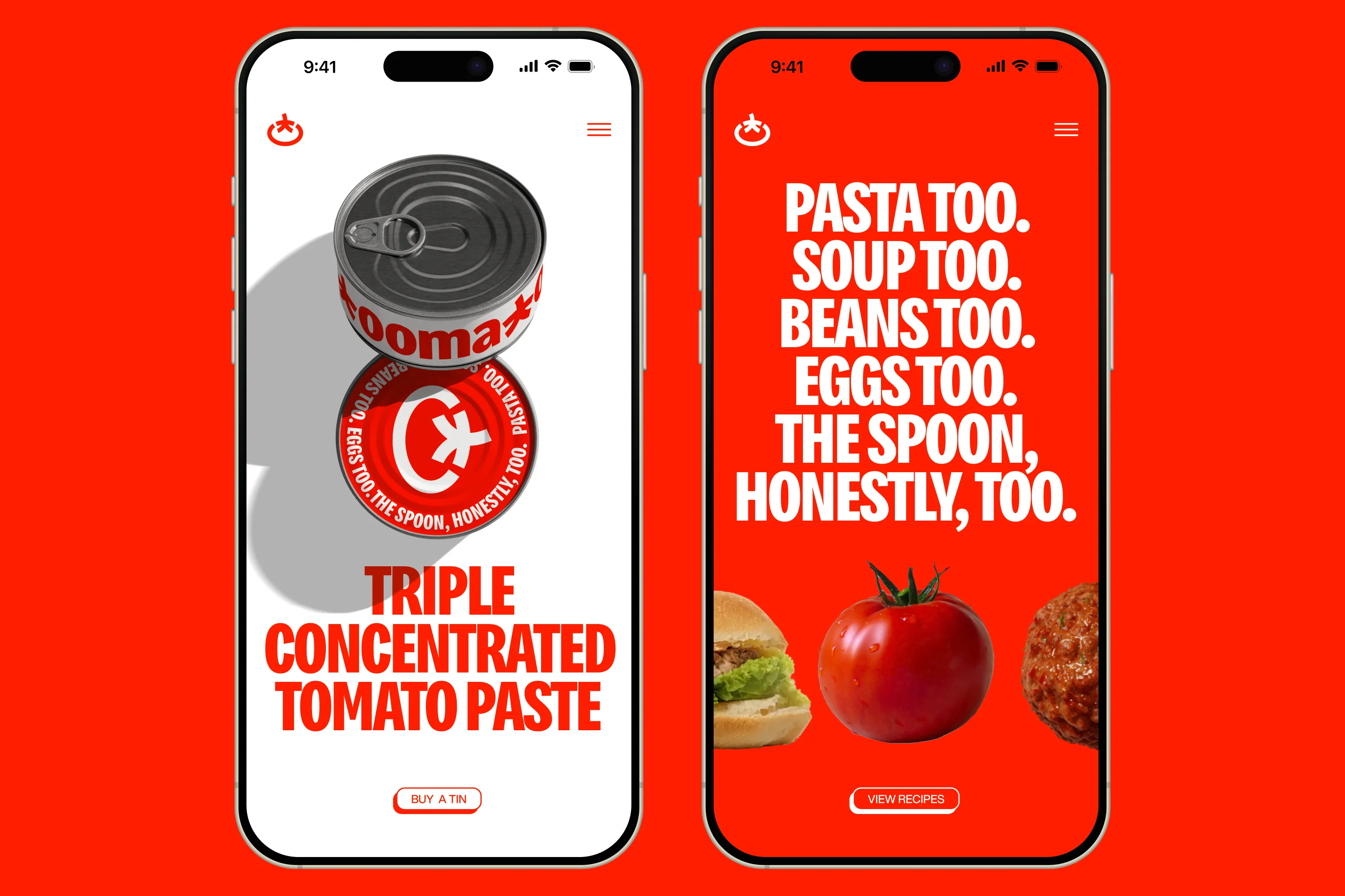 Toomato mobile website and product messaging.